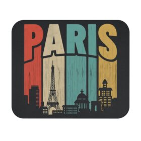 Retro Paris Skyline Mousepad