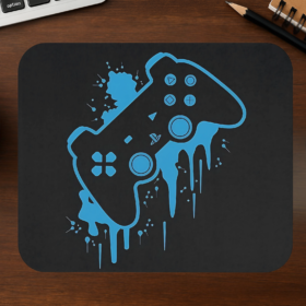 Blue Gaming Controller Mouse Pad
