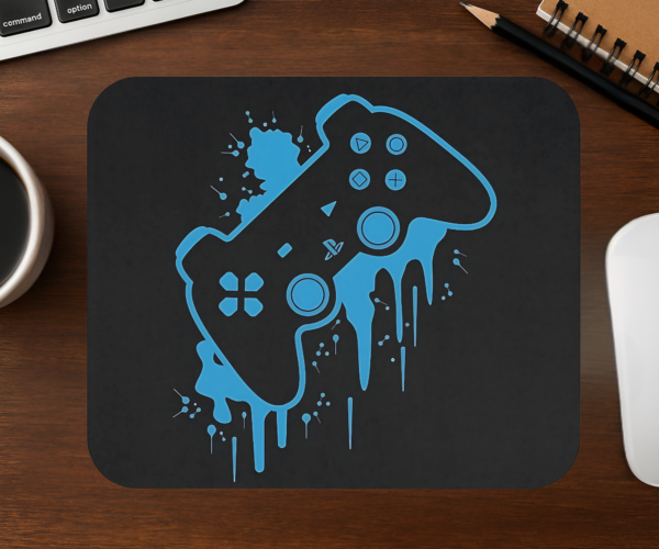Blue Gaming Controller Mouse Pad