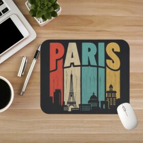 Retro Paris Skyline Mousepad