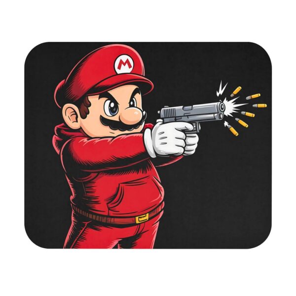 Gangsta Mario Mouse Pad – Retro Hero Gone Rogue - Image 2